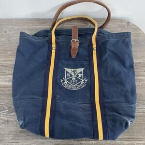 Vintage POLO Ralph Lauren Rugby PERSEVERANTIA DUCK CANVAS Shoulder Tote Bag